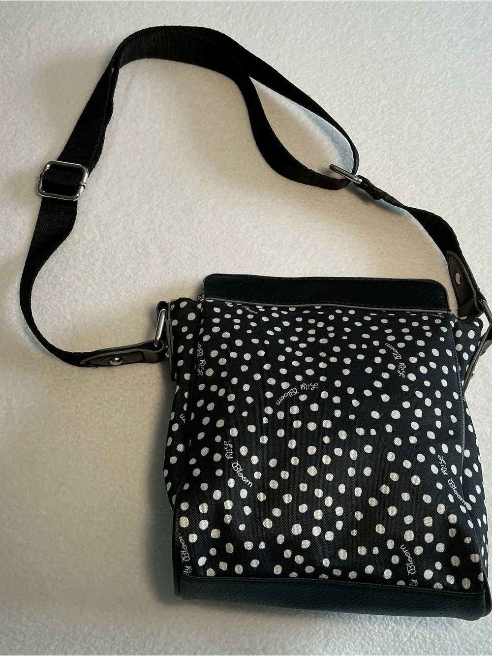 Lily Bloom Crossbody Bag Polka Dot Green Living Recycled Shoulder Purse Black
